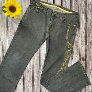 Coogi chain embroidered boot cut jeans size 15/16